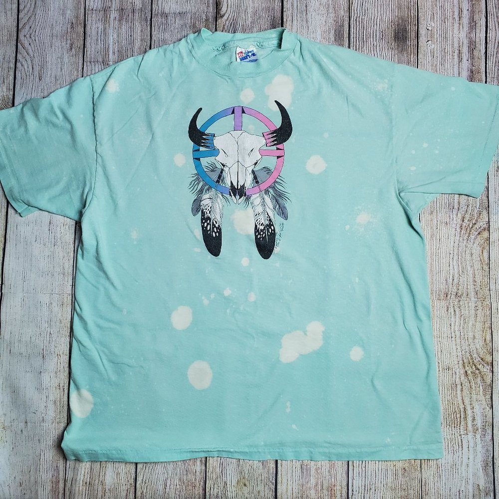 Vintage Custom 1986 Southwestern Bull Feather Tee